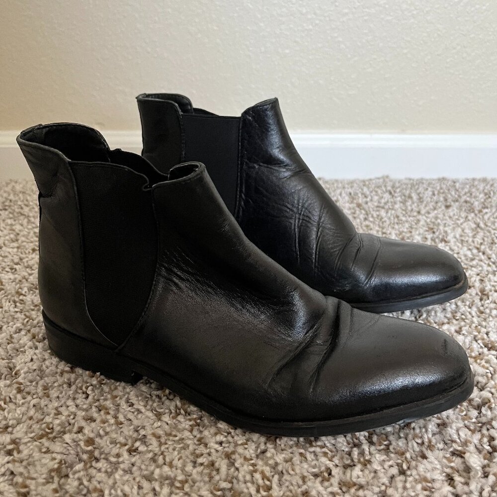 Zara Leather Oxford Boots Size 7